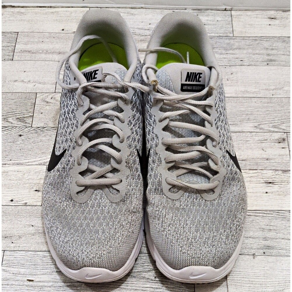 Nike Air Max Sequent 2 Men’s Sneakers Platinum/Black-Grey 852461-002 Size 11 M